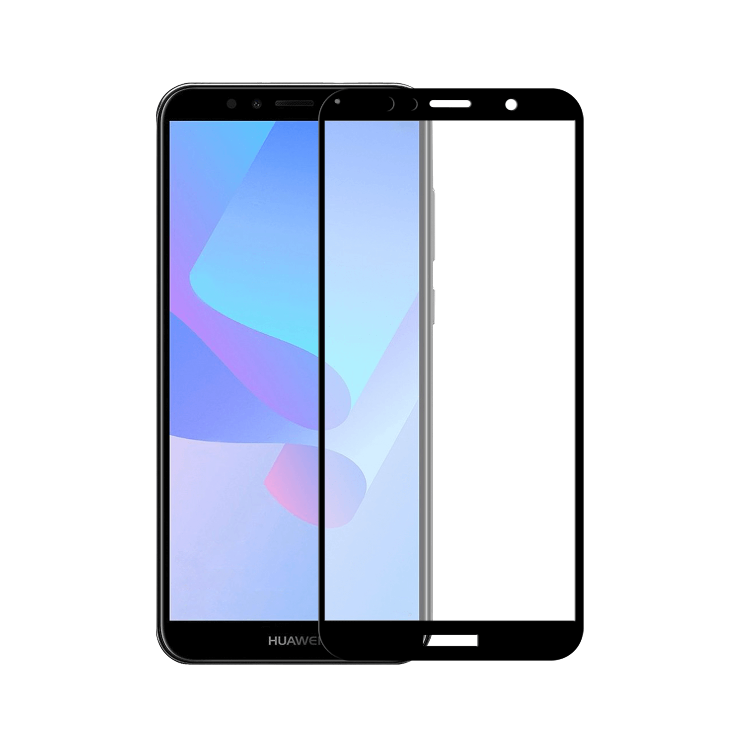 Huawei Y6 2018 screenprotector gehard glas Edge to Edge – zwart
