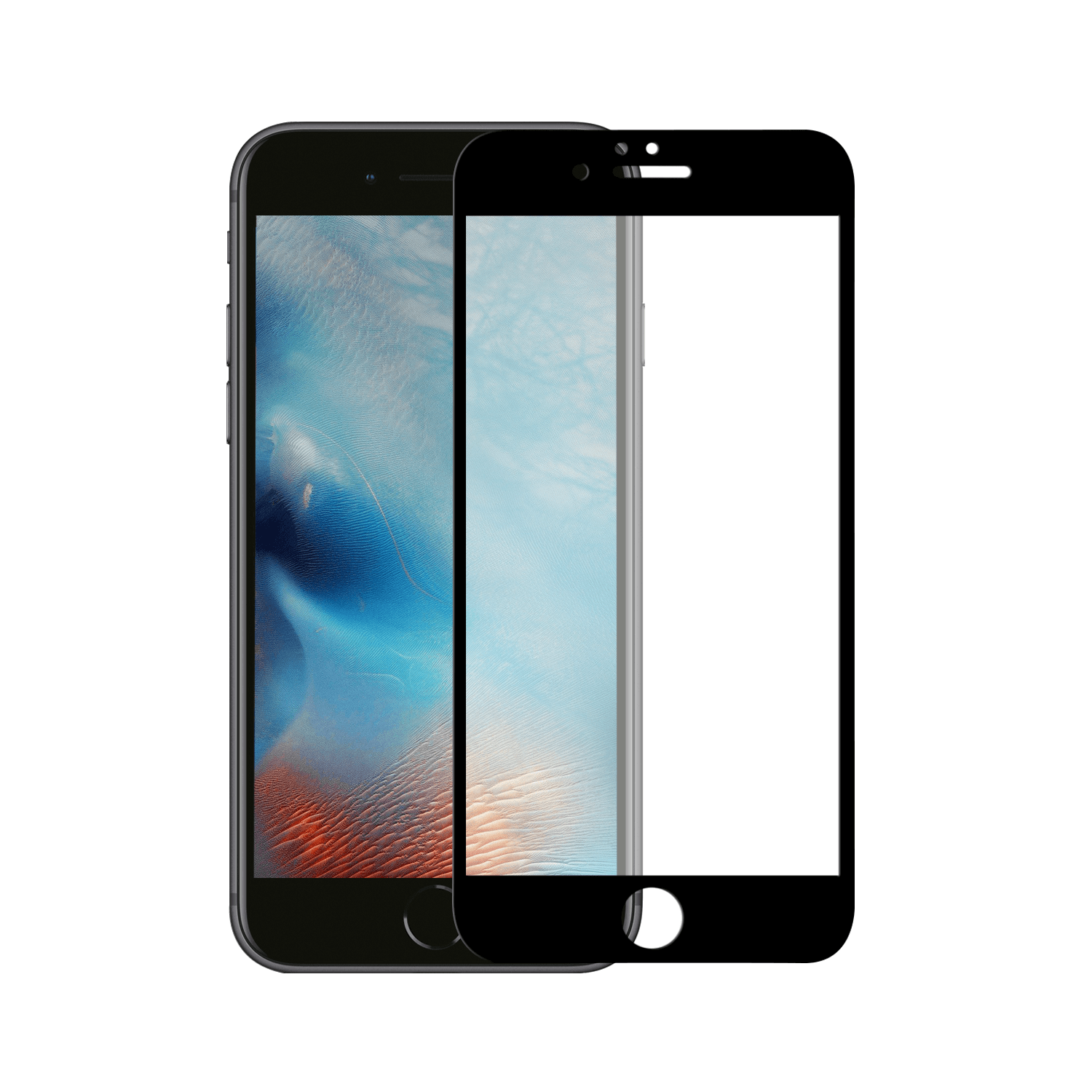 iPhone 6s screenprotector gehard glas Edge to Edge - Zwart