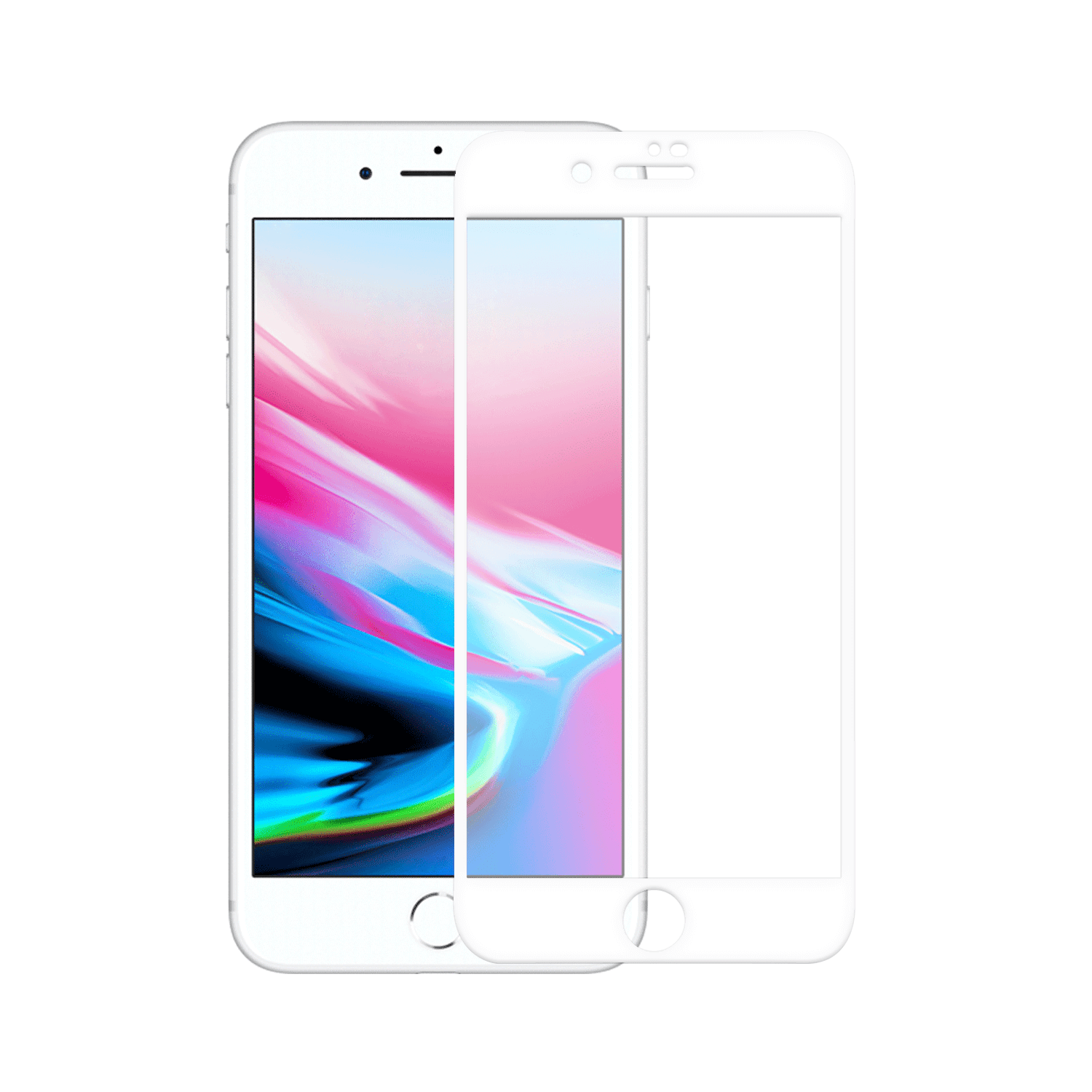 iPhone 8 screenprotector gehard glas Edge to Edge - Wit