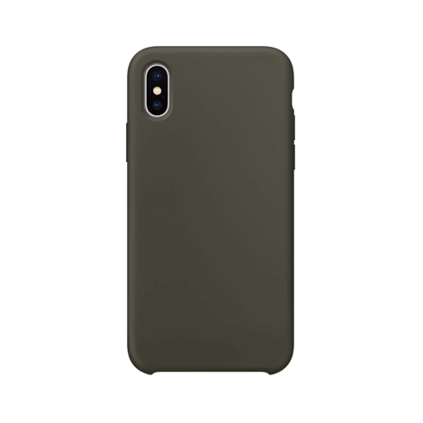 iPhone XS Max Siliconen Back Cover - dark olive