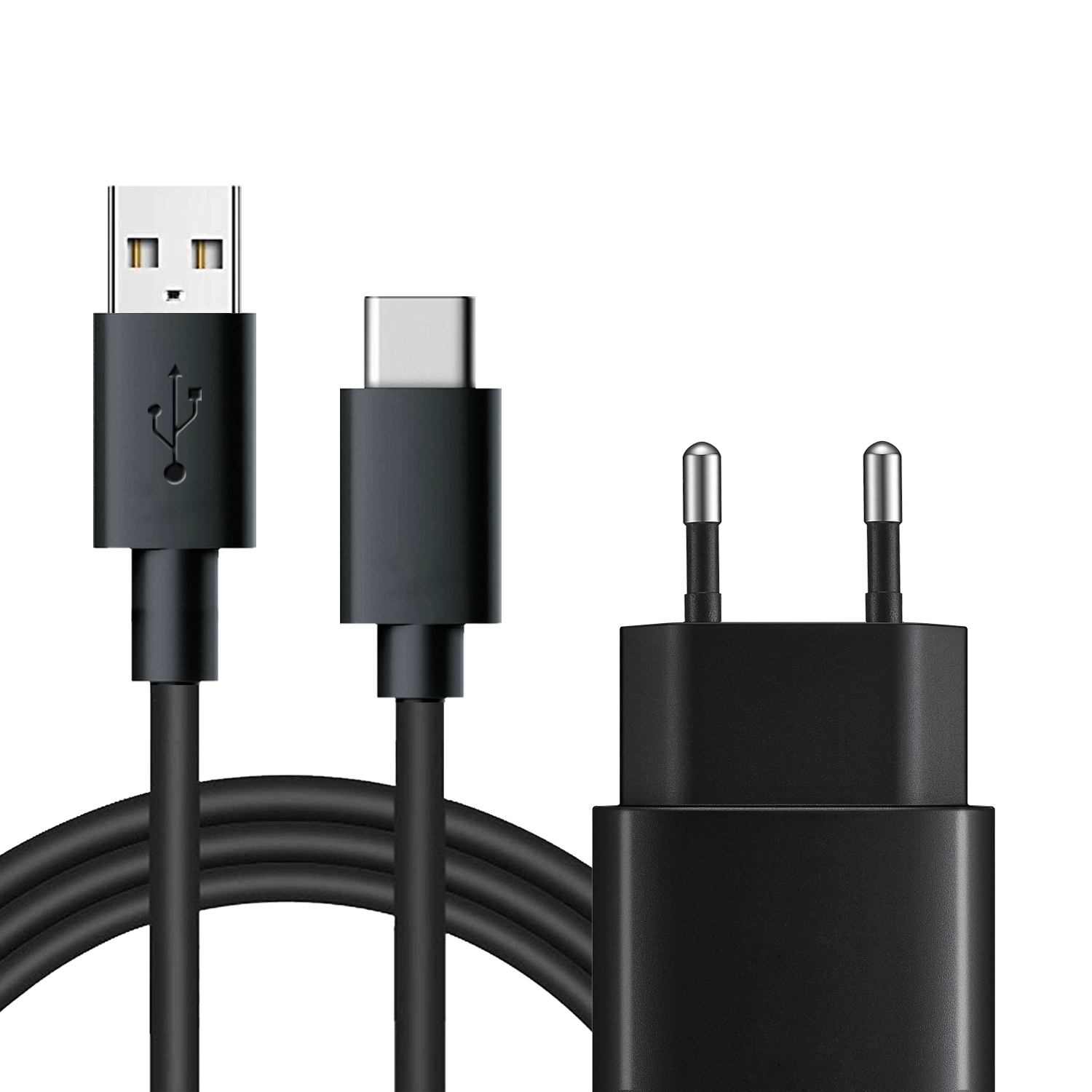 USB-C naar USB kabel Fast Charging (3A!) met adapter - 1 meter