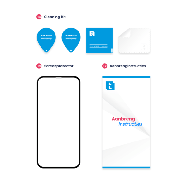 Inhoud verpakking iPhone 11 screen protector Edge to Edge