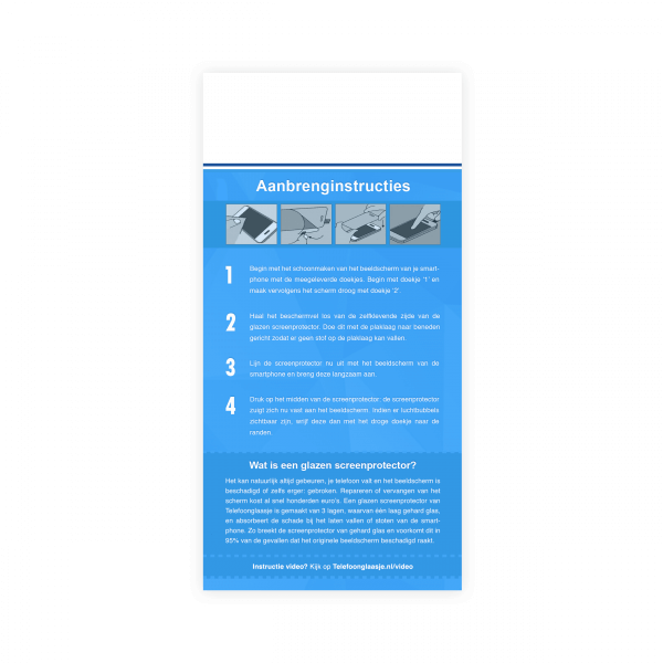 Instructies Edge to Edge screenprotector - Telefoongaasje