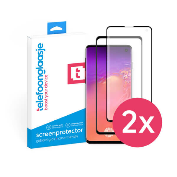 DuoPack Samsung Galaxy S10 screenprotectors Case Friendly