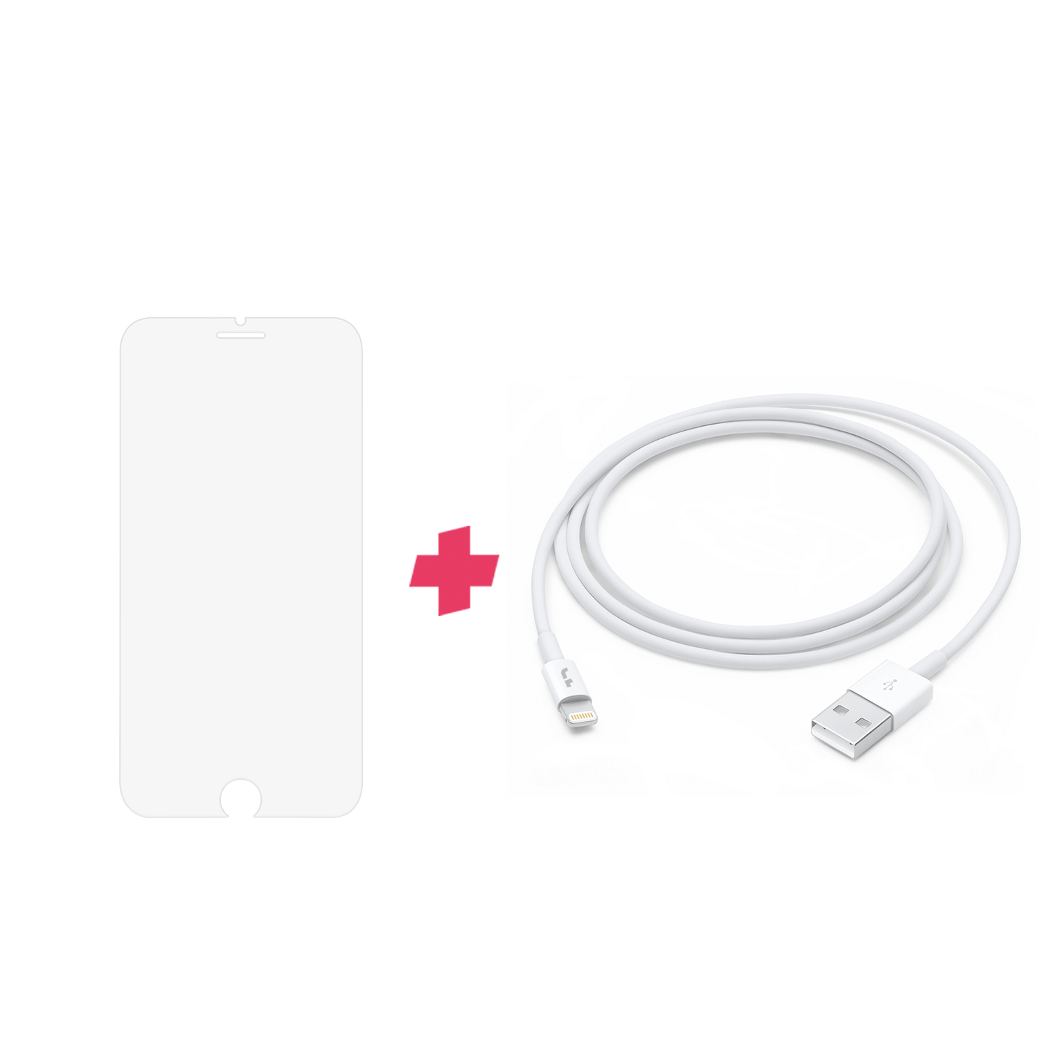 herten Anzai kassa Bundel: iPhone 7 Screenprotector met Lightning kabel - Telefoonglaasje