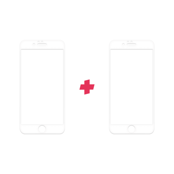 DuoPack iPhone 6 Plus Edge to Edge Wit screenprotector - Telefoonglaasje