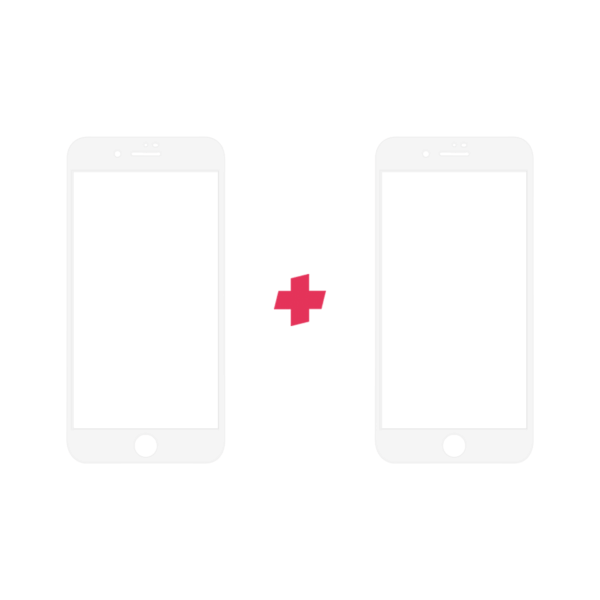 DuoPack iPhone 7 Plus Edge to Edge Wit screenprotector - Telefoonglaasje