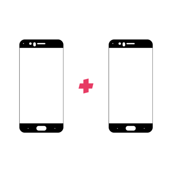 DuoPack OnePlus 5 Edge to Edge Zwart screenprotector - Telefoonglaasje