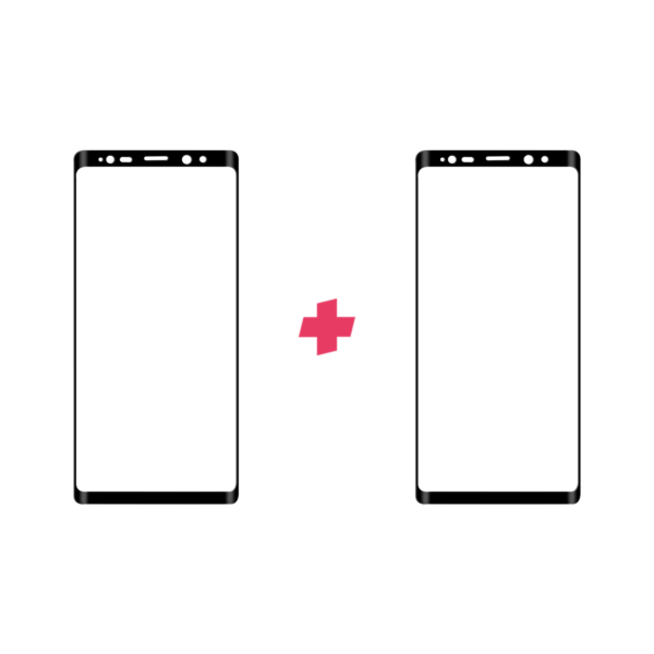 DuoPack Samsung Galaxy Note 8 Edge to Edge Zwart screenprotector - Telefoonglaasje