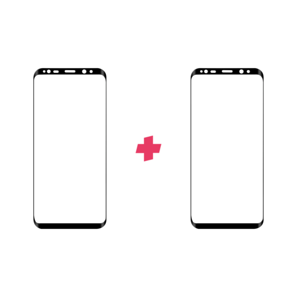 DuoPack Samsung Galaxy S8 Edge to Edge Zwart screenprotector - Telefoonglaasje
