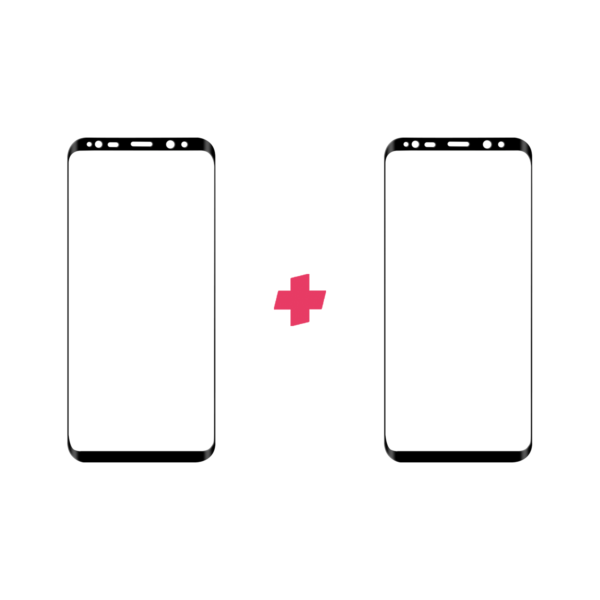 DuoPack Samsung Galaxy S9 Plus Edge to Edge Zwart screenprotector - Telefoonglaasje