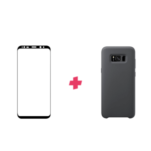 Bundel: Galaxy S8 screenprotector met siliconen hoesje