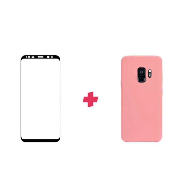 Bundel: Galaxy S9 screenprotector met siliconen hoesje