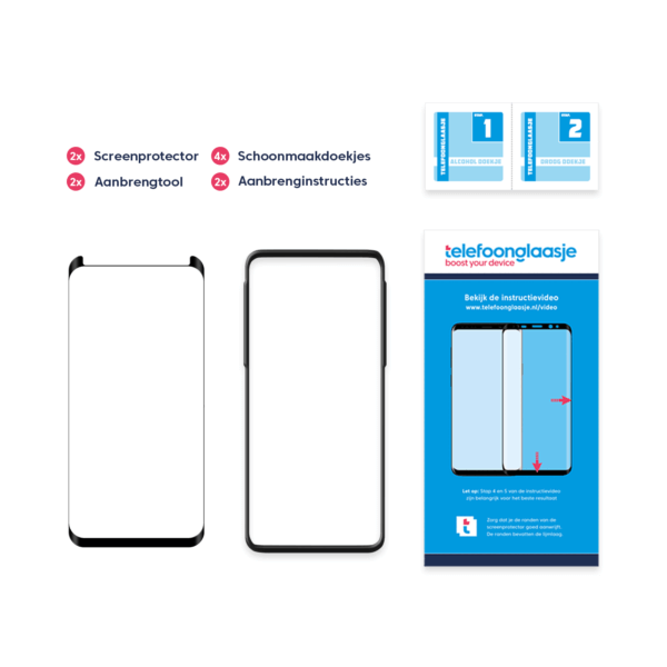 Inhoud verpakking Galaxy S9 DuoPack screenprotector