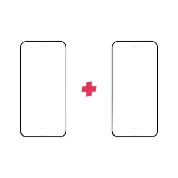 DuoPack iPhone 6 Plus Metaal Edge to Edge screenprotector - Telefoonglaasje
