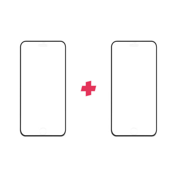 DuoPack iPhone 6s Plus Metaal Edge to Edge screenprotector - Telefoonglaasje