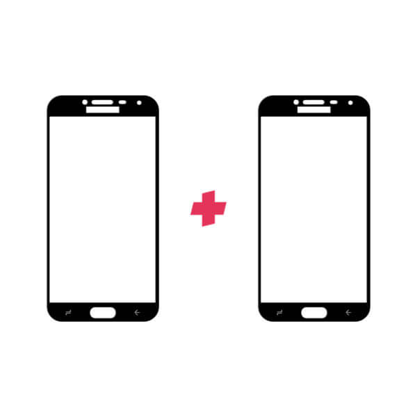 DuoPack Samsung Galaxy J4 2018 Edge to Edge screenprotector - Telefoonglaasje