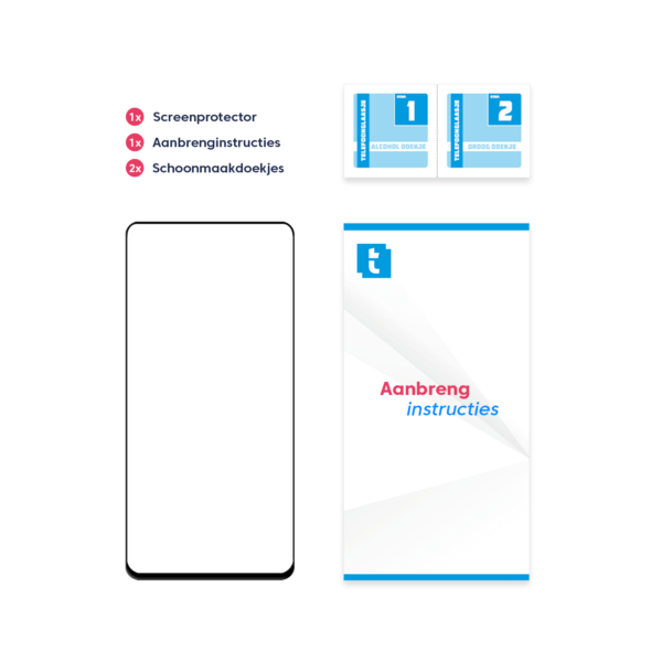 Inhoud verpakking Samsung Galaxy S10 Lite screenprotector Edge to Edge