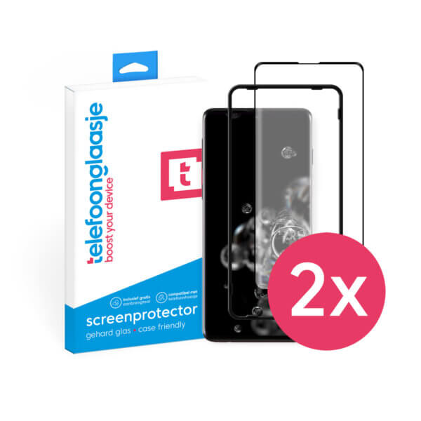 DuoPack Samsung Galaxy S20 Ultra screenprotectors Case Friendly