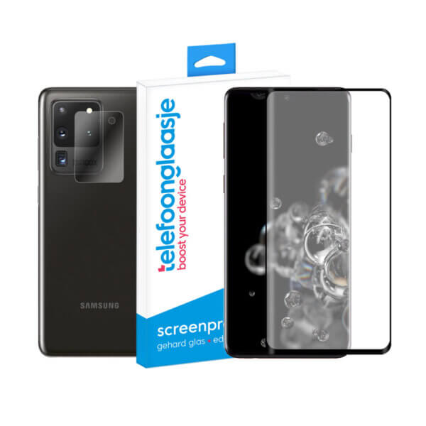 Samsung Galaxy S20 Ultra screenprotector met camera screenprotector