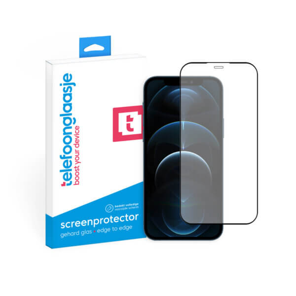 Telefoonglaasje iPhone 12 Pro screenprotector van gehard glas Edge to Edge