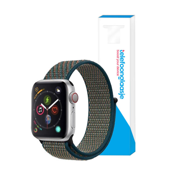 Apple Watch bandje Nylon Blauw/Oranje 42-44mm