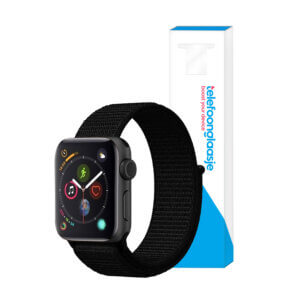 Apple Watch bandje Nylon Diep Zwart 38-40mm