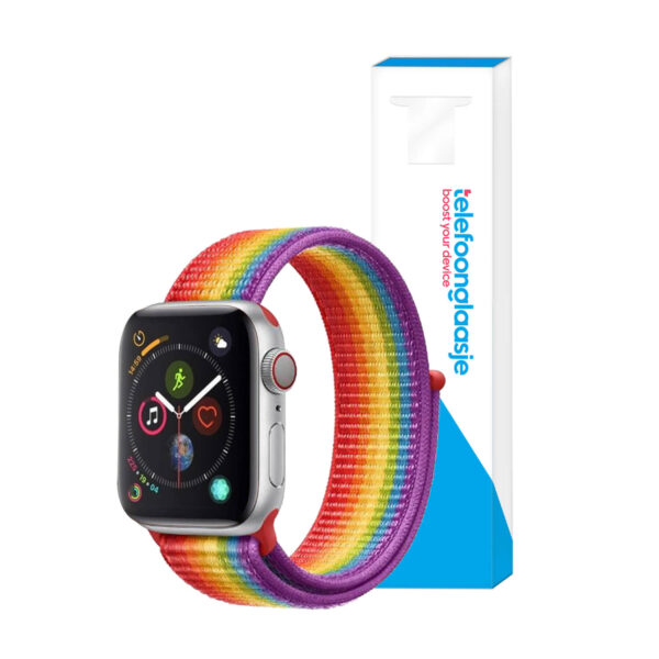 Apple Watch bandje Nylon Rainbow 42-44mm