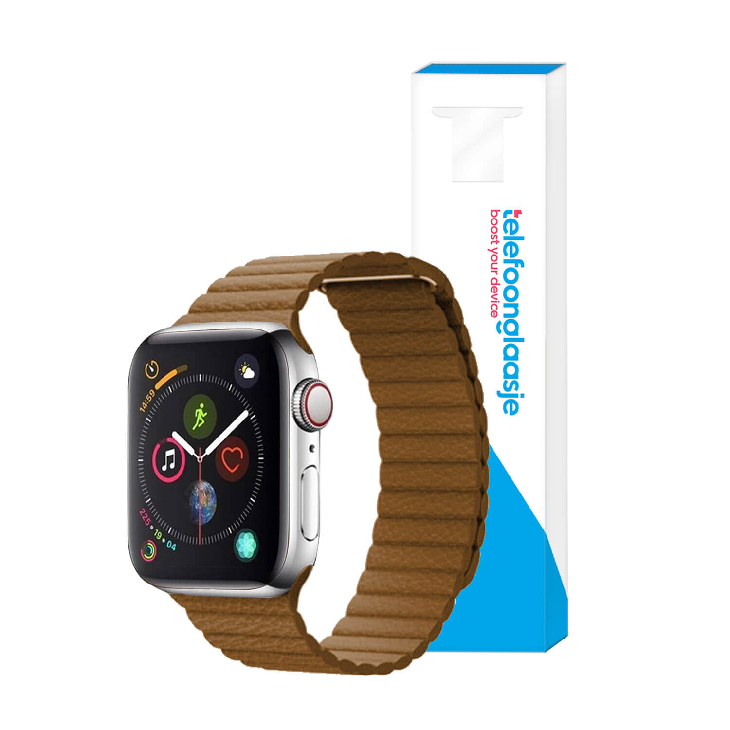 Lederen ribbel bandje Apple Watch 1/2/3/4/5/6/SE – 38/40mm - Bruin