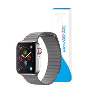 Apple Watch lederen rib bandje Grijs 38-40mm