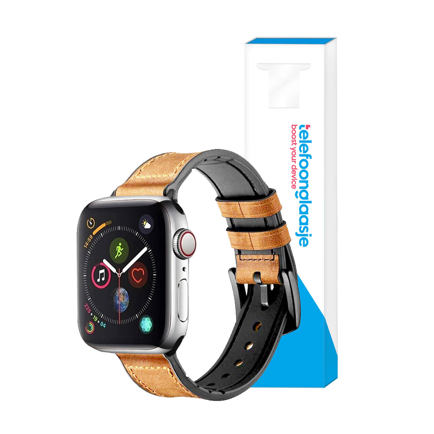 Lederen bandje Apple Watch 1/2/3/4/5/6/SE – 38/40mm - Lichtbruin