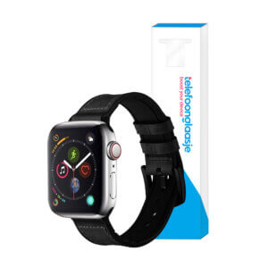 Apple Watch lederen bandje Zwart 38-40mm