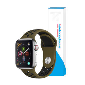 Apple Watch sportbandje Siliconen Groen/Zwart 38-40mm