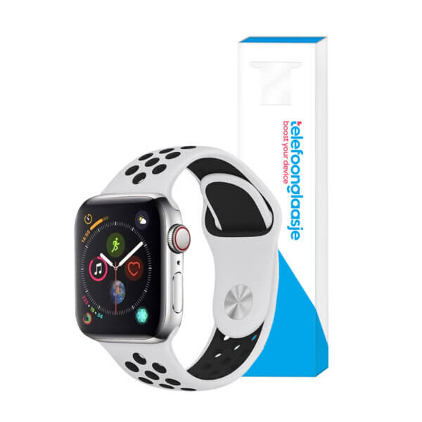 Apple Watch sportbandje Siliconen Wit/Zwart 42-44mm