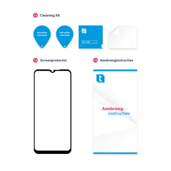 Inhoud Telefoonglaasje Motorola Moto G9 Play screenprotector gehard glas