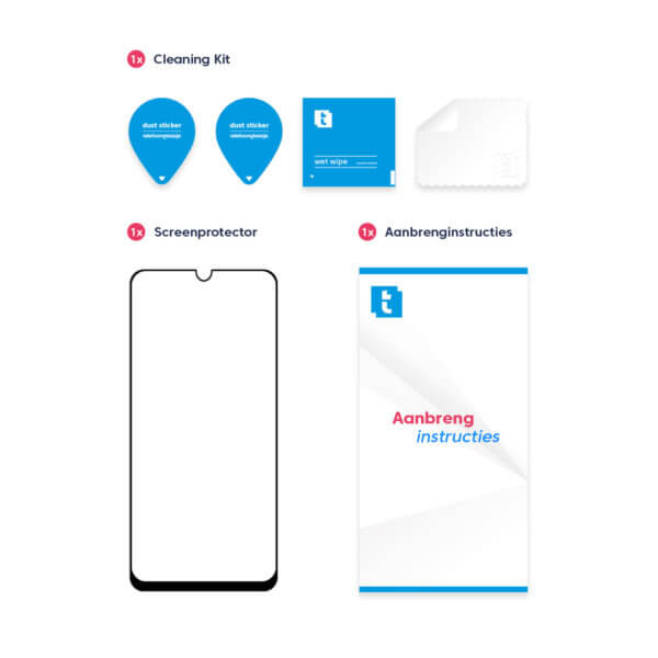 Inhoud Telefoonglaasje Samsung Galaxy M21 screenprotector gehard glas