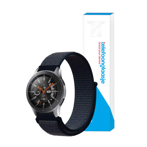 Samsung Galaxy Watch nylon bandje 46mm Donkerblauw