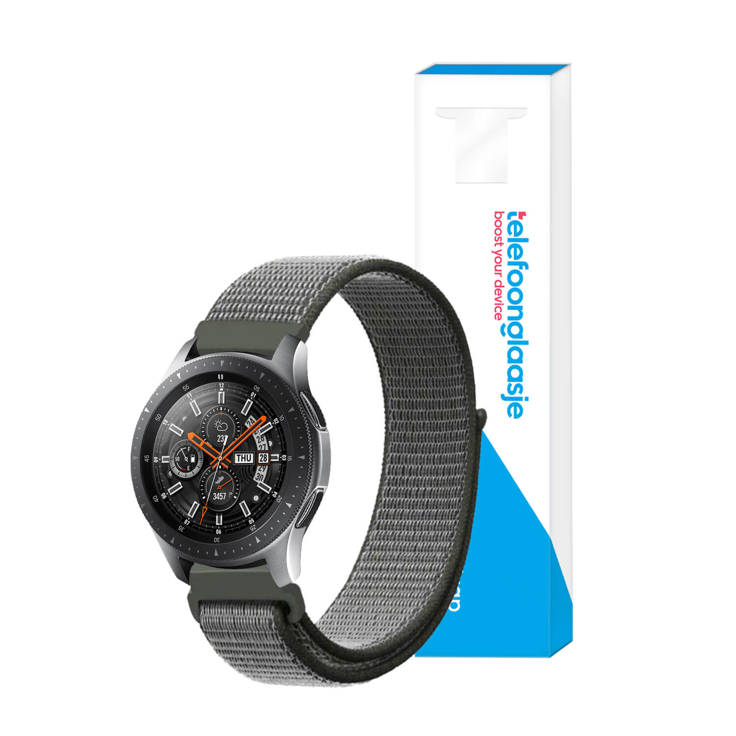 Nylon smartwatch bandje – Grijs 22mm - Universeel