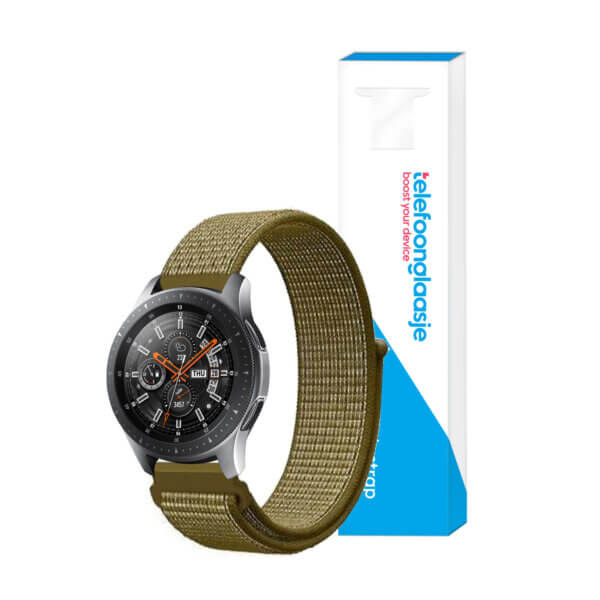 Samsung Galaxy Watch nylon bandje 42mm Olijfgroen