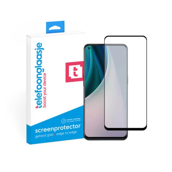 OnePlus Nord N10 5G screenprotector met installatietool tempered glass Edge to Edge