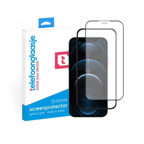 iPhone 12 Pro screenprotector met installatietool tempered glass Edge to Edge