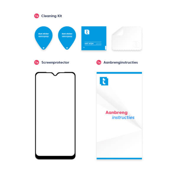 Inhoud Telefoonglaasje Samsung Galaxy A10s screenprotector gehard glas