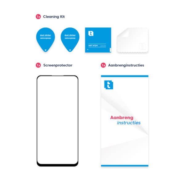 Inhoud Telefoonglaasje Xiaomi Redmi 9 screenprotector gehard glas