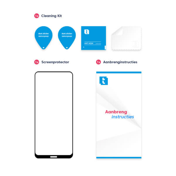 Inhoud Telefoonglaasje verpakking Nokia 8.3 screenprotector