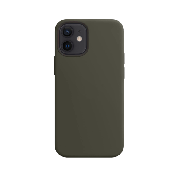 Telefoonglaasje iPhone 12 Mini siliconen hoesje - Dark Olive