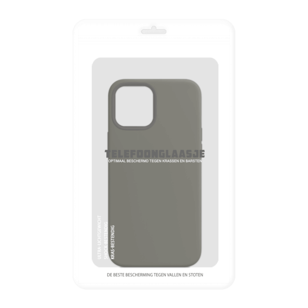 Telefoonglaasje iPhone 12 Pro Max siliconen hoesje - Dark Olive