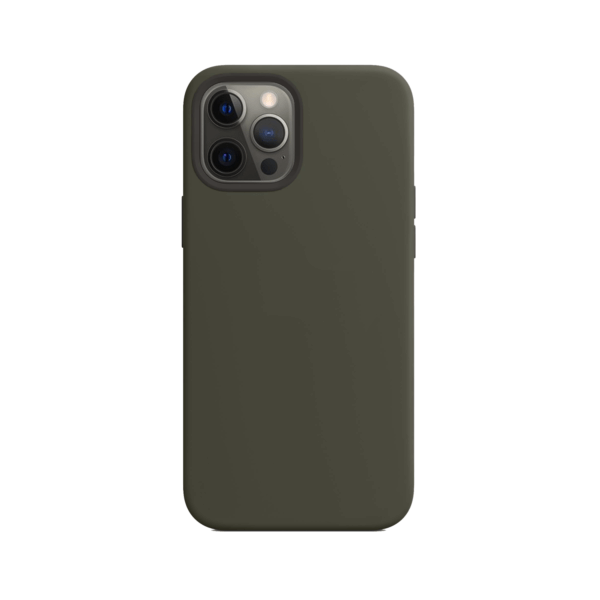 Telefoonglaasje iPhone 12 Pro siliconen hoesje - Dark Olive
