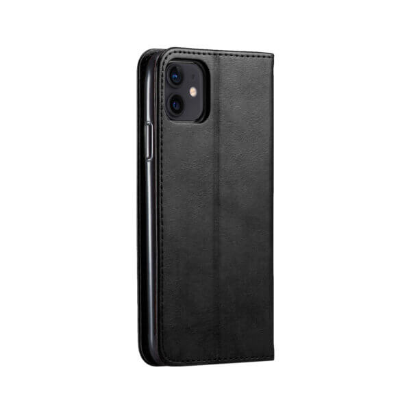 iPhone 12 Bookcase Zwart Achterzijde