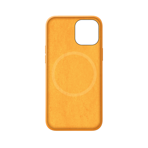 iPhone 12 Magsafe hoesje leer Geel binnenzijde