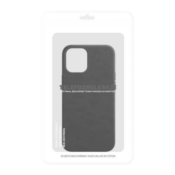 iPhone 12 Mini Magsafe hoesje leer zwart in sealbag
